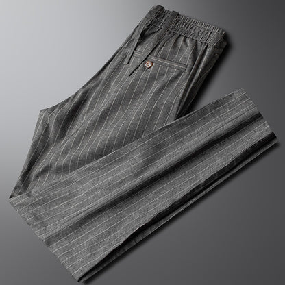 Urban Gents | Striped Linen Casual Pants