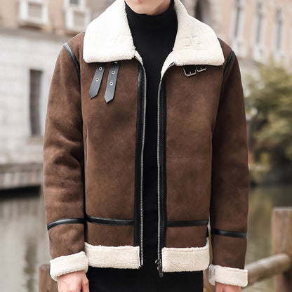 Urban Gents | Lamb Wool Biker Leather Jacket