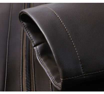 Urban Gents | Fur Lapel Leather Coat