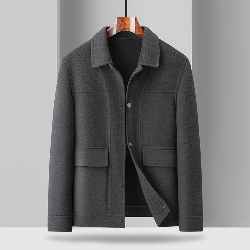 Urban Gents | Woolen Turn Down Collar Coat