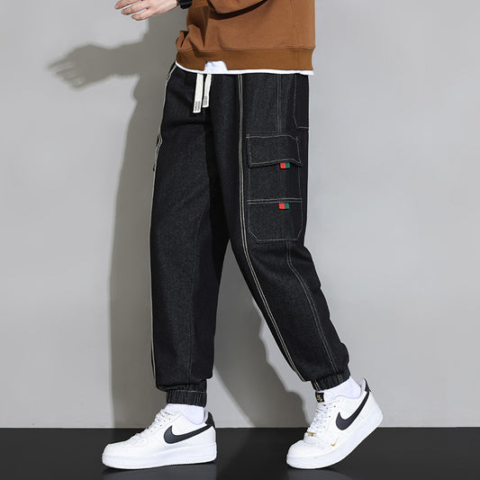 Retro Cargo Denim Joggers