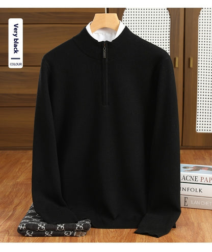 Urban Gents | Men's Half-Zip Worsted Wool Sweater
