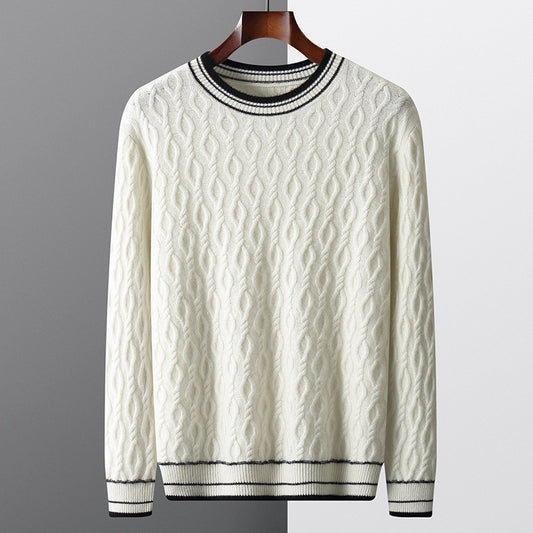 Jacquard knit Sweater with Round Neck