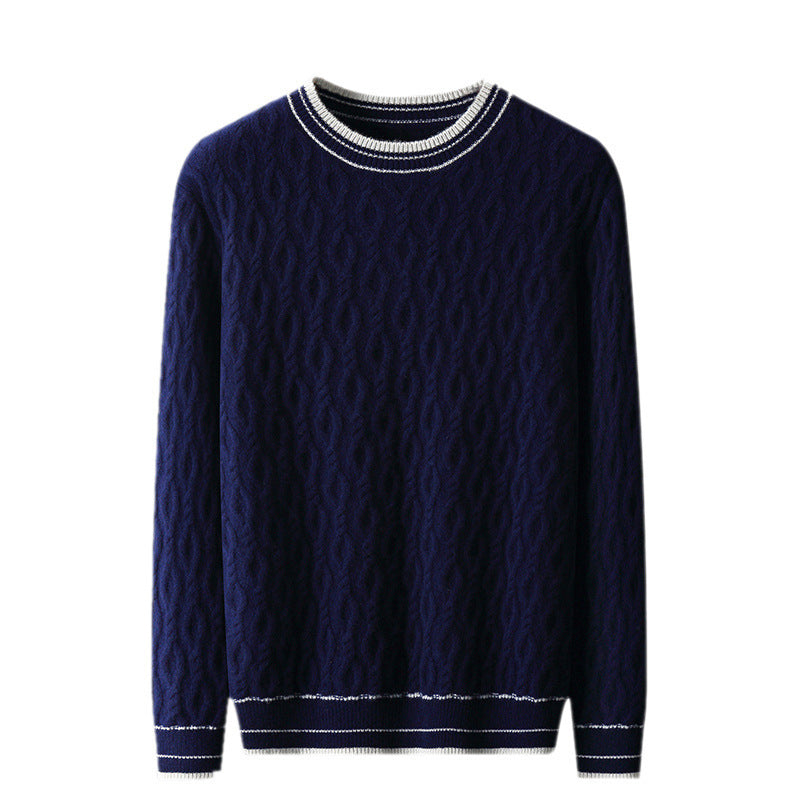 Jacquard knit Sweater with Round Neck