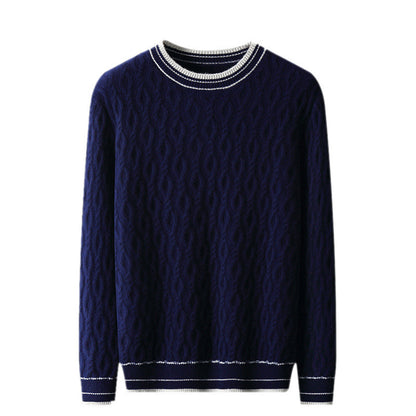 Jacquard knit Sweater with Round Neck