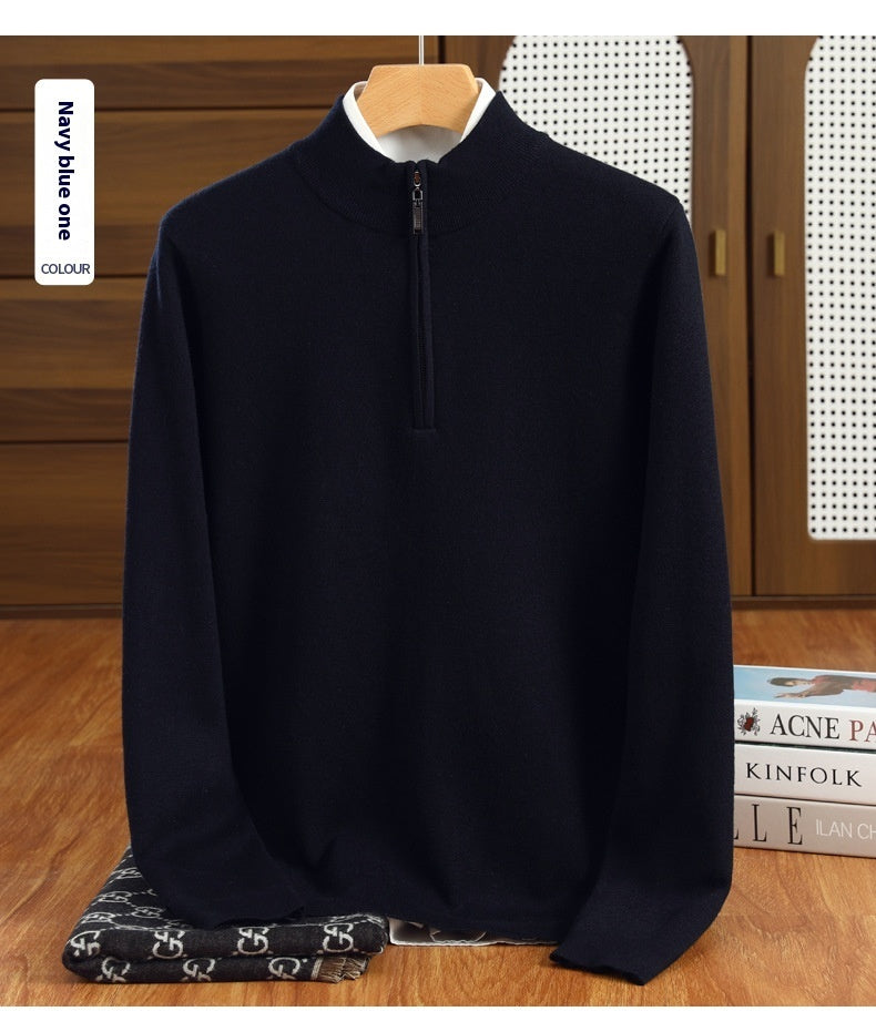 Urban Gents | Men's Half-Zip Worsted Wool Sweater