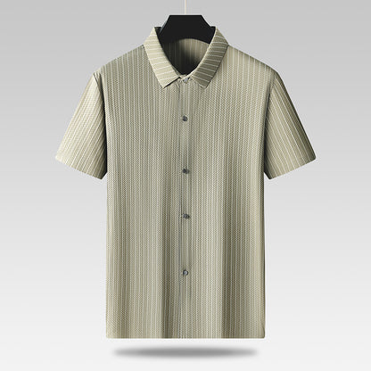 Urban Gents | Plus Size Striped Ice Silk Shirt