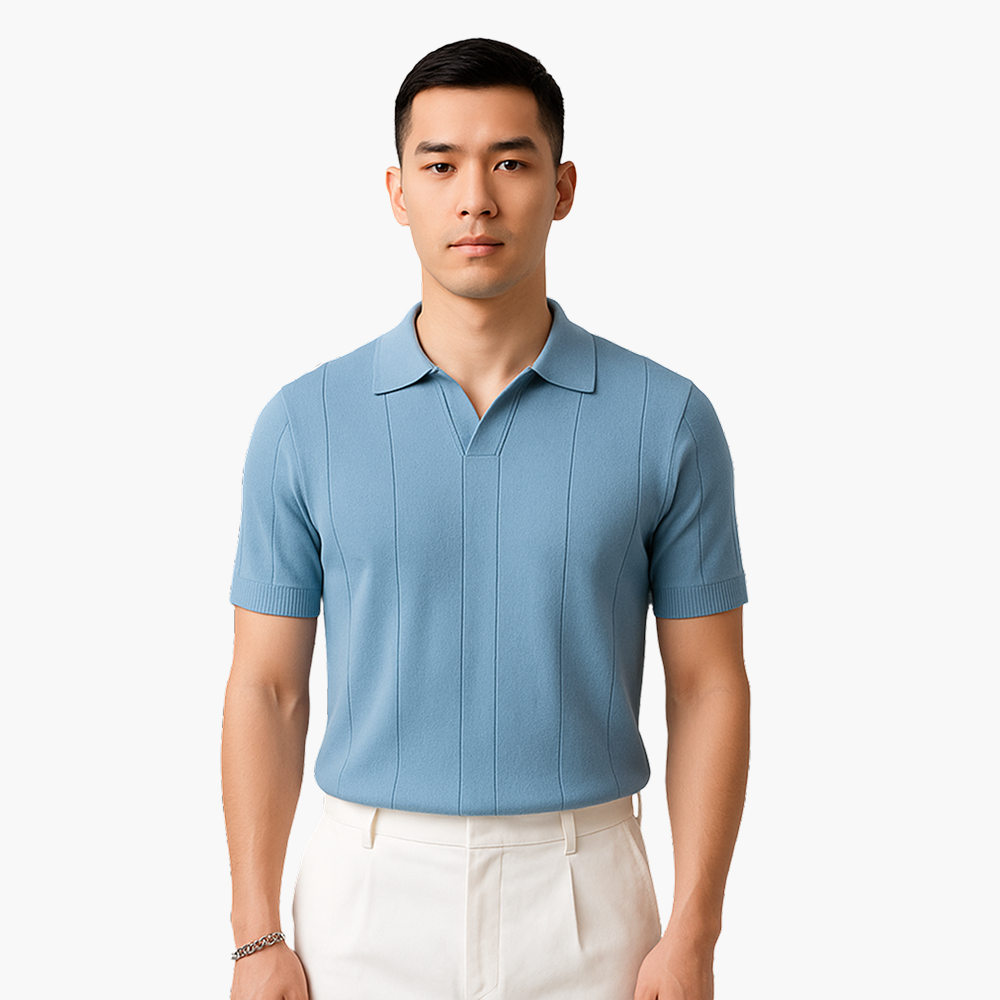 V-Neck Ice Silk Shirt