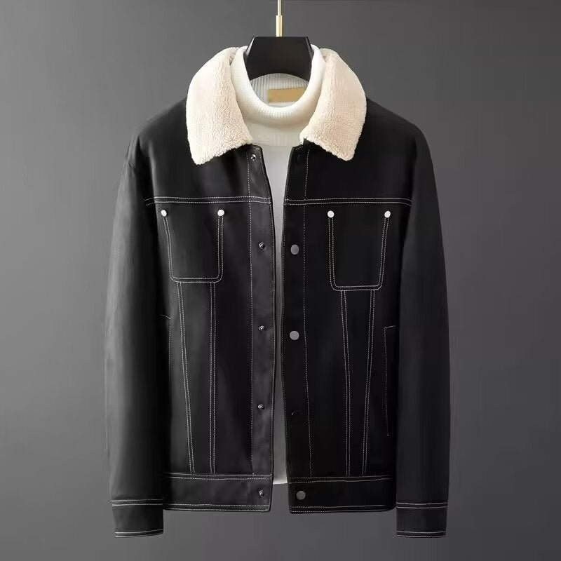 Suede Short Winter Work Jacket