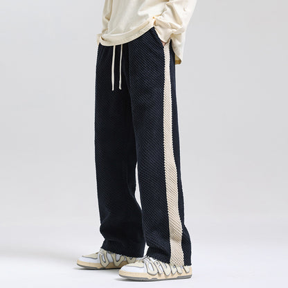Street Style Contrast Panel Trousers