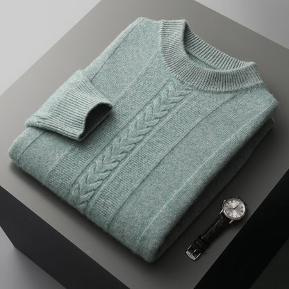 Men's half-collar cashmere sweater long sleeve