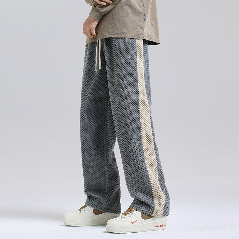 Street Style Contrast Panel Trousers