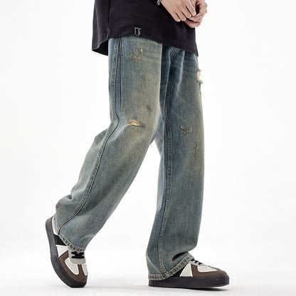 Urban Gents | Retro Wide-Leg Ripped Jeans