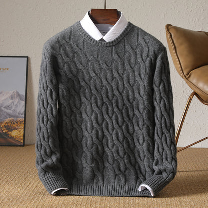 Round Neck Casual Sweater for Men