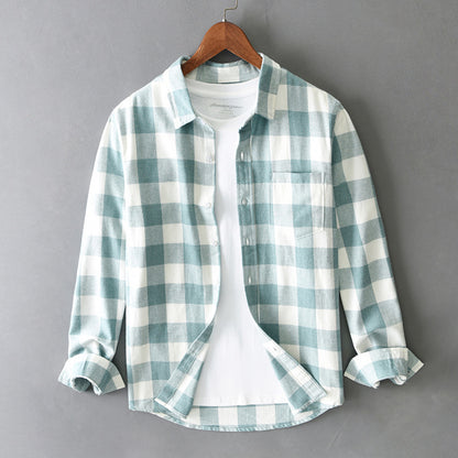 Classic checked long-sleeved shirt