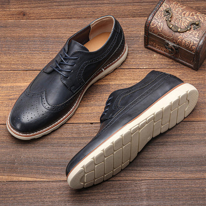 Classic Leather Brogue Sneakers – Lightweight & Comfortable