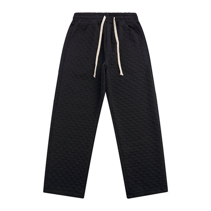 Loose Checkerboard Knit Trousers