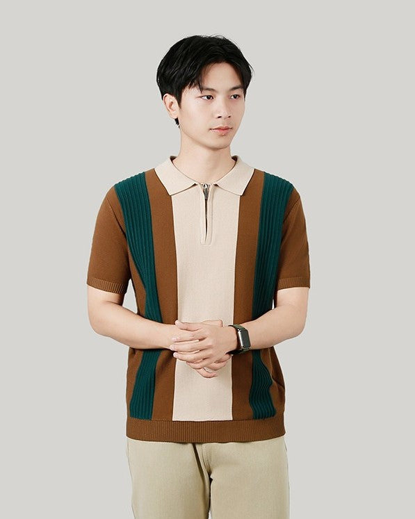 Urban Gents Contrast-Stripe Knit Polo