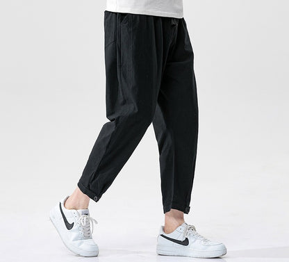 Cotton Linen Cropped Pants