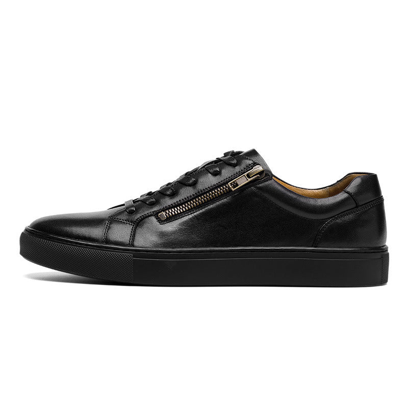 Cowhide Side-Zip Sneakers