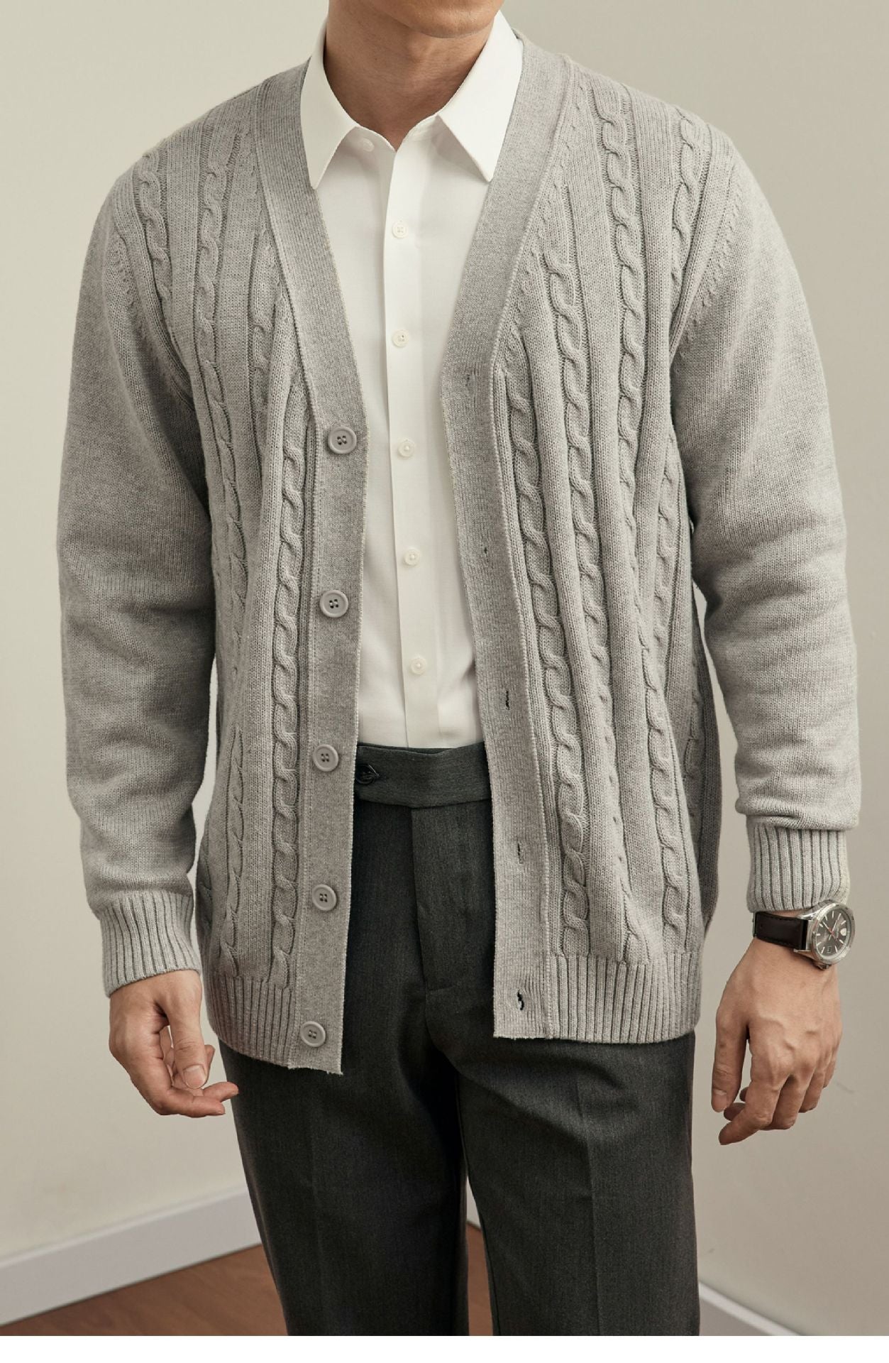 Urban Gents | Solid Knit Cardigan Sweater