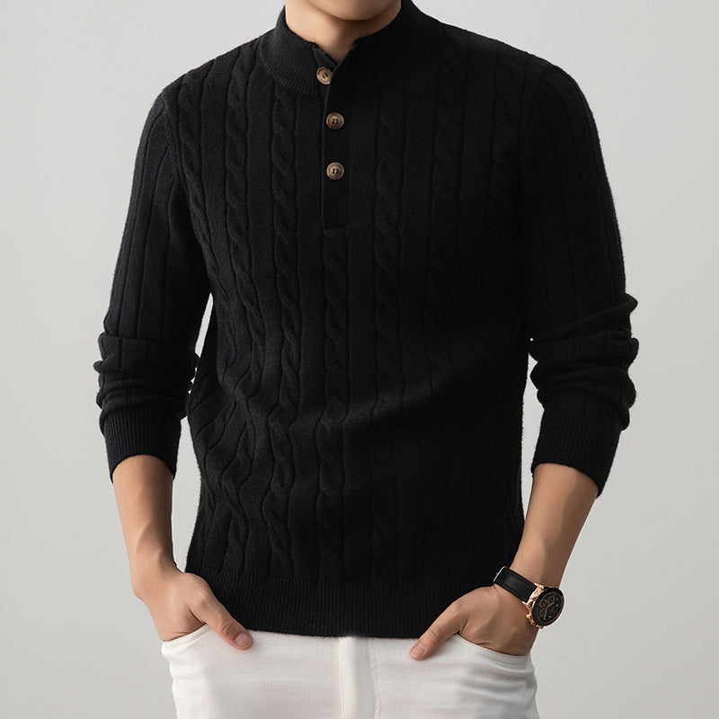 Cable Knit Henley Sweater