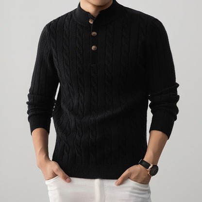 Cable Knit Henley Sweater
