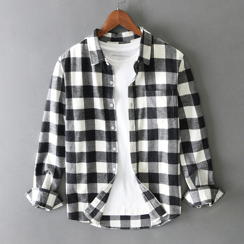 Classic checked long-sleeved shirt