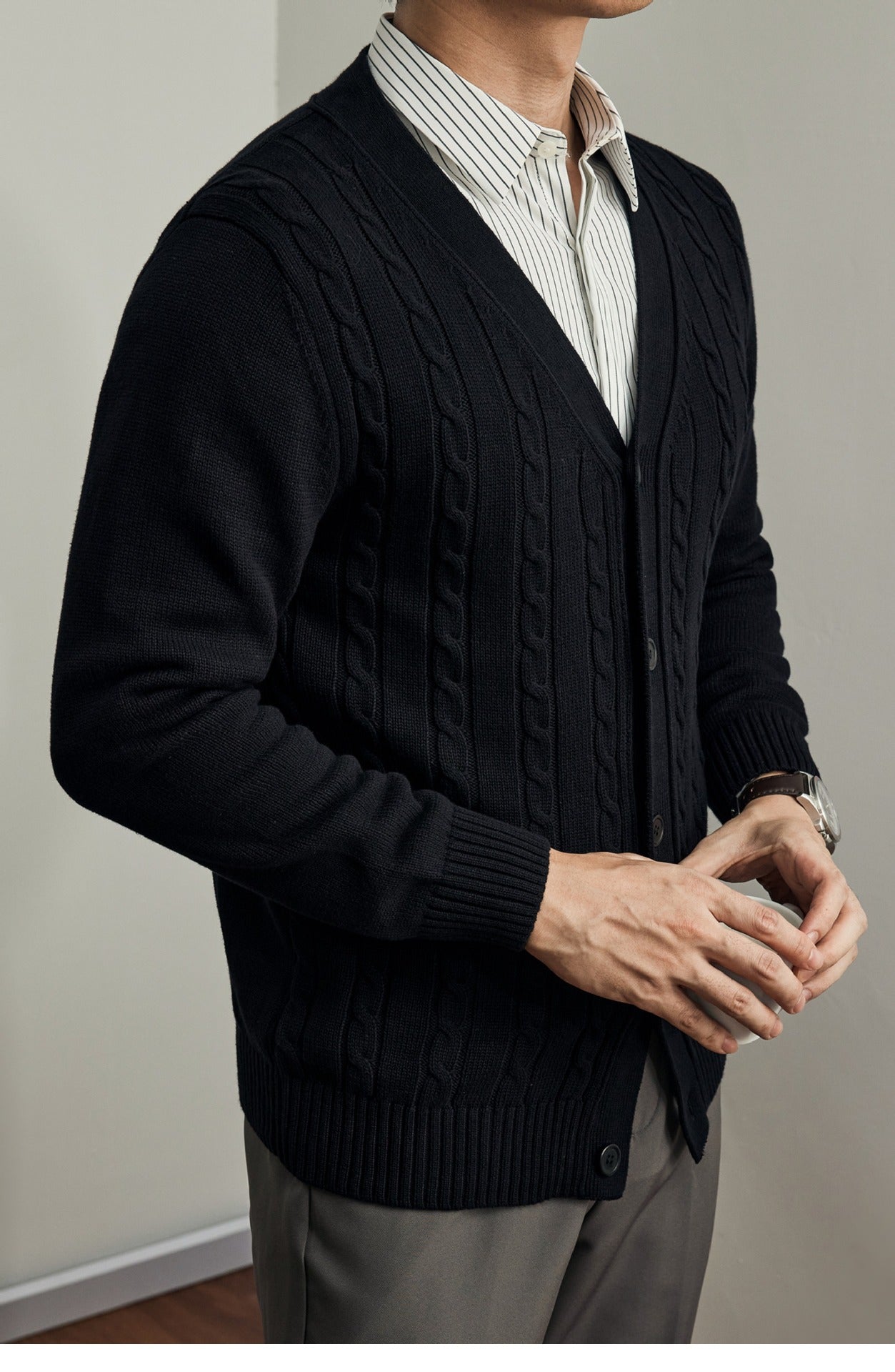 Urban Gents | Solid Knit Cardigan Sweater