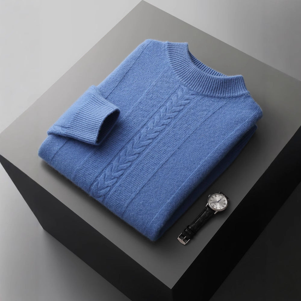 Men's half-collar cashmere sweater long sleeve