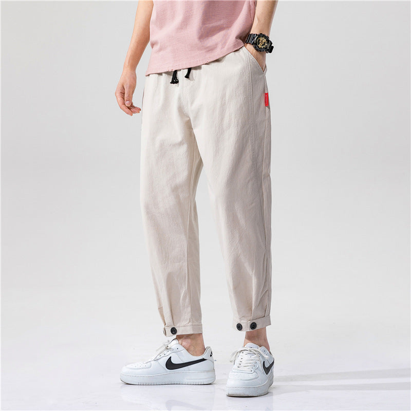 Cotton Linen Cropped Pants