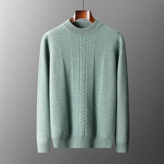 Men's half-collar cashmere sweater long sleeve