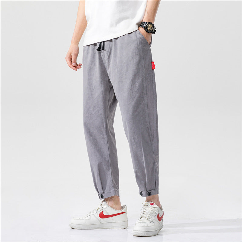 Cotton Linen Cropped Pants