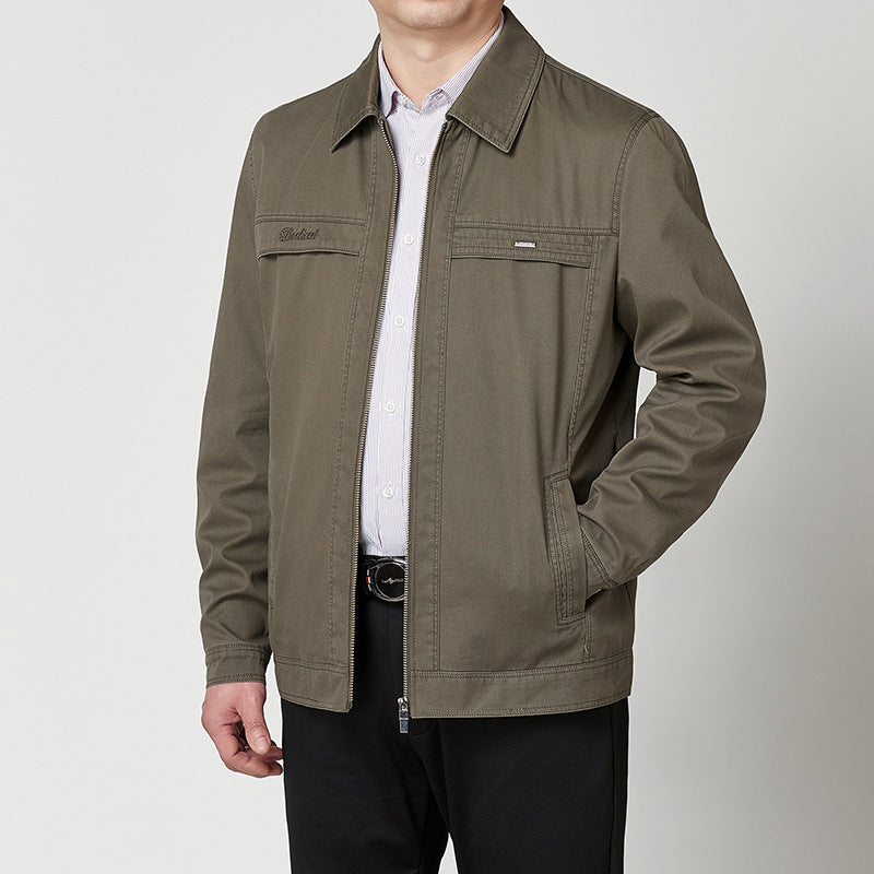 Cotton Casual Turn-Down Collar Jacket