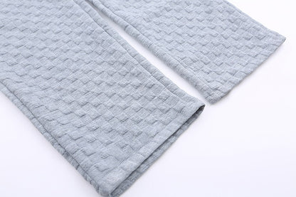 Loose Checkerboard Knit Trousers