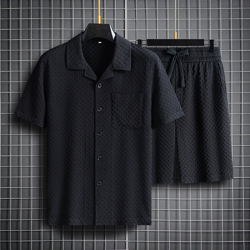 Urban Gents | Lapel Short-Sleeve Shorts Set