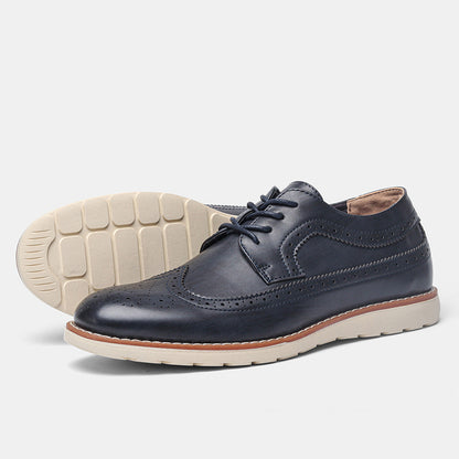 Classic Leather Brogue Sneakers – Lightweight & Comfortable